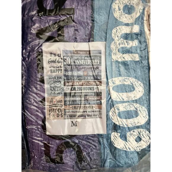 new/sealed: 50th Anniversary Blanket/Decor; golden anniversary - Picture 2 of 5